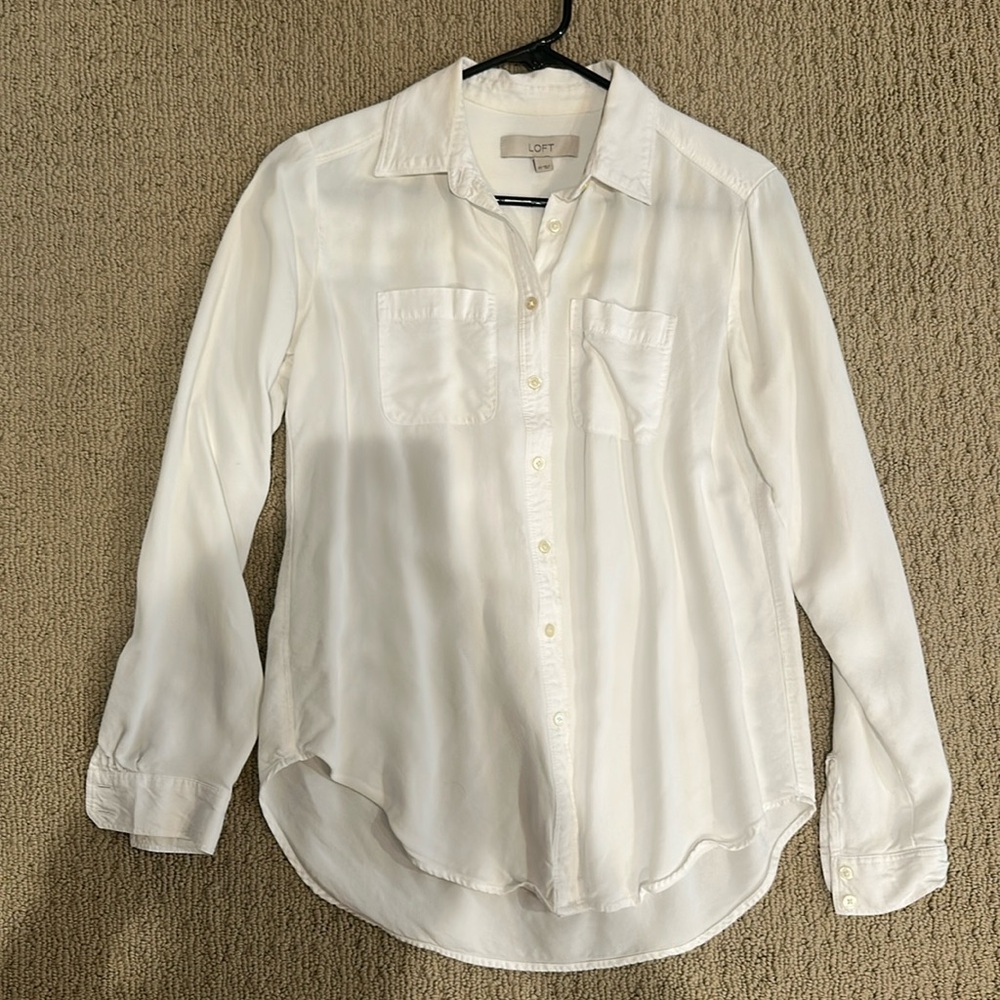 Loft white button down top bundle 3/15